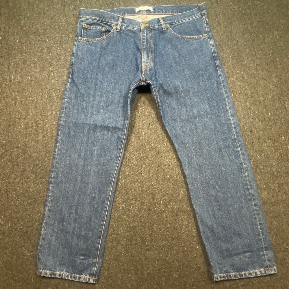 Peter Manning Jeans 38W 27L Mens Blue Straight Leg Made in USA Denim